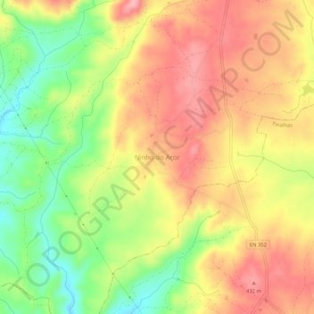 Mapa topográfico Ninho do Açor, altitud, relieve