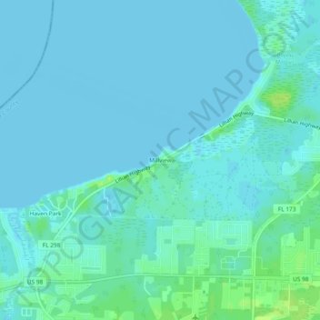Mapa topográfico Millview, altitud, relieve