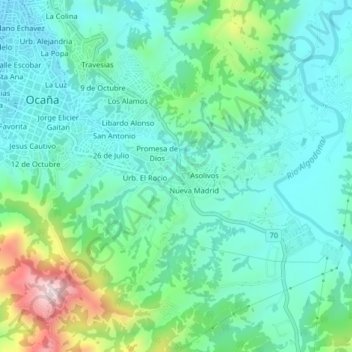 Mapa topográfico La Paz, altitud, relieve