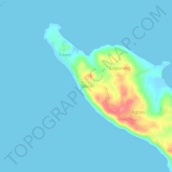 Mapa topográfico Visita, altitud, relieve
