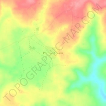 Mapa topográfico Potrero Aguilar, altitud, relieve