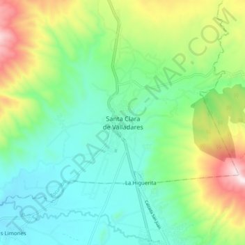 Mapa topográfico Santa Clara de Valladares, altitud, relieve