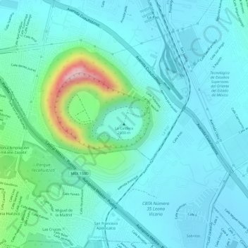 Mapa topográfico La Caldera, altitud, relieve