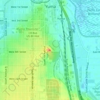 Mapa topográfico Sierra Prieta, altitud, relieve