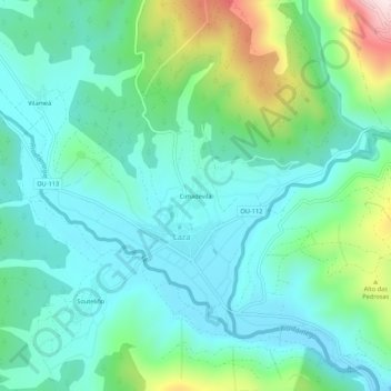 Mapa topográfico Cimadevila, altitud, relieve