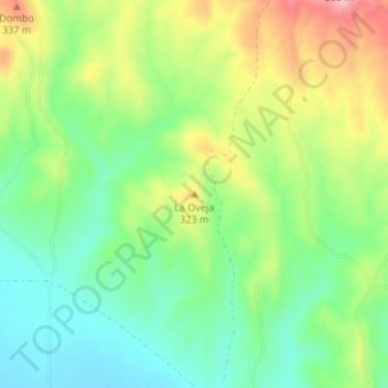 Mapa topográfico La Oveja, altitud, relieve