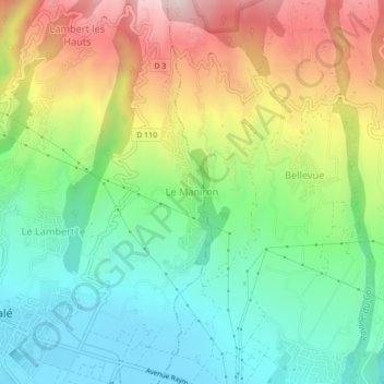 Mapa topográfico Le Maniron, altitud, relieve