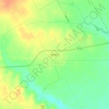 Mapa topográfico Brandon, altitud, relieve