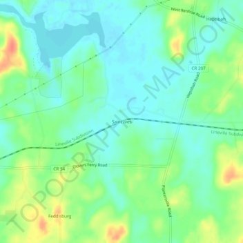 Mapa topográfico Saint Ives, altitud, relieve