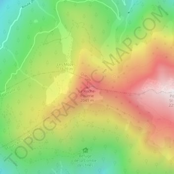 Mapa topográfico Queige, altitud, relieve