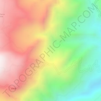 Mapa topográfico Santa Rosa, altitud, relieve