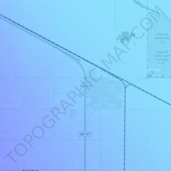 Mapa topográfico Niland, altitud, relieve