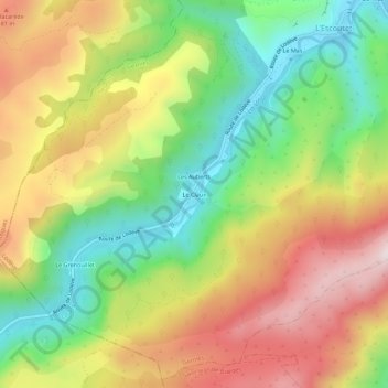 Mapa topográfico Le Claux, altitud, relieve