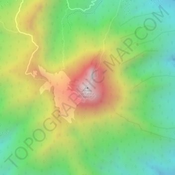 Mapa topográfico Nevado de Colima, altitud, relieve