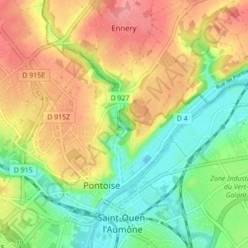 Mapa topográfico Les Turpaines, altitud, relieve