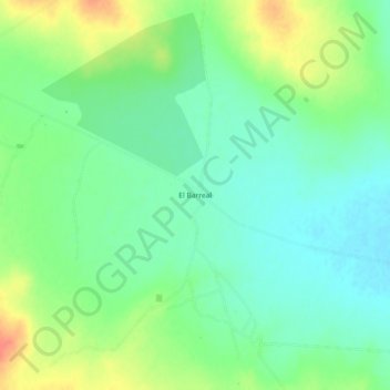 Mapa topográfico El Barreal, altitud, relieve