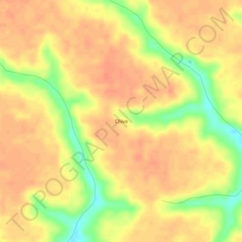 Mapa topográfico Chive, altitud, relieve