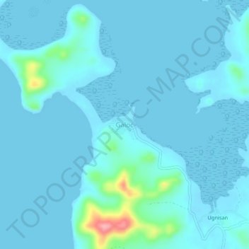 Mapa topográfico Galoc, altitud, relieve