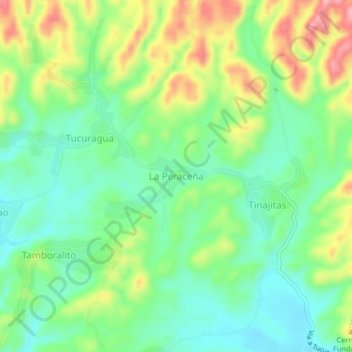 Mapa topográfico La Peraceña, altitud, relieve
