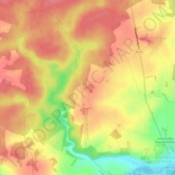 Mapa topográfico La Borde, altitud, relieve