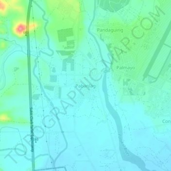 Mapa topográfico Pabanlag, altitud, relieve