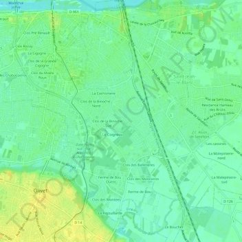 Mapa topográfico Les Perlingeons, altitud, relieve