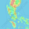 Mapa topográfico Rizal, altitud, relieve
