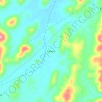 Mapa topográfico Papuan, altitud, relieve