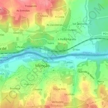 Mapa topográfico Morraceira, altitud, relieve