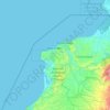 Mapa topográfico Montañas de Atacames, altitud, relieve