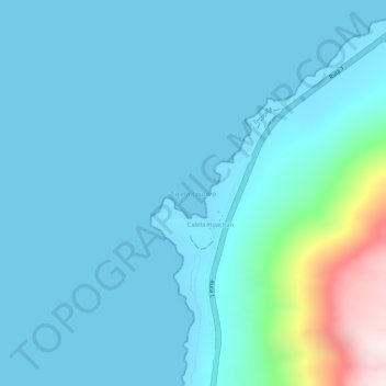 Mapa topográfico Caleta Lautaro, altitud, relieve