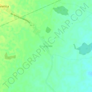 Mapa topográfico Cruz Verde, altitud, relieve