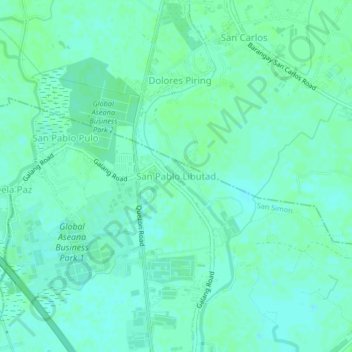 Mapa topográfico San Pablo Libutad, altitud, relieve