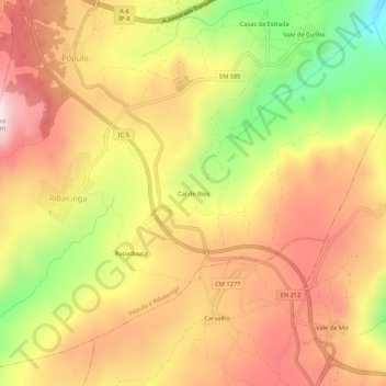 Mapa topográfico Cal de Bois, altitud, relieve