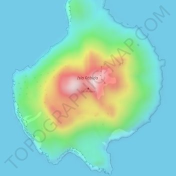 Mapa topográfico Isla Rábida, altitud, relieve