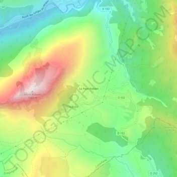 Mapa topográfico Le Petit Robion, altitud, relieve