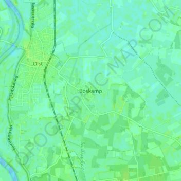 Mapa topográfico Boskamp, altitud, relieve