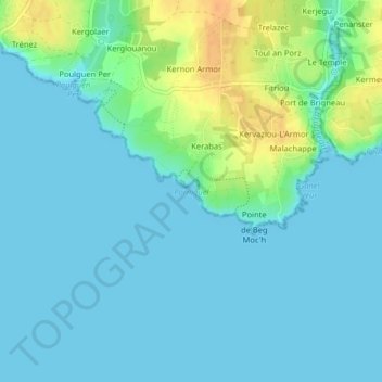 Mapa topográfico Porniguel, altitud, relieve