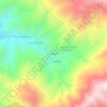 Mapa topográfico IGHREM, altitud, relieve