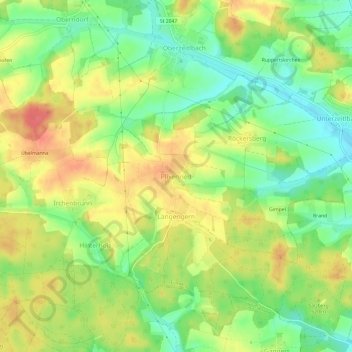 Mapa topográfico Plixenried, altitud, relieve