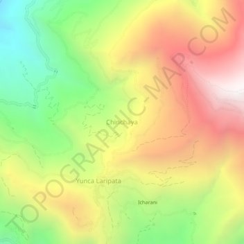 Mapa topográfico Chinchaya, altitud, relieve