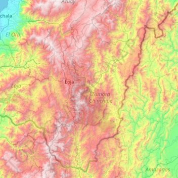 Mapa topográfico El Líbano, altitud, relieve