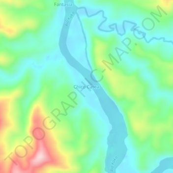 Mapa topográfico Chico Catea, altitud, relieve
