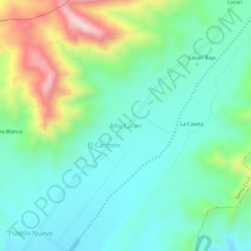 Mapa topográfico Alto Laran, altitud, relieve