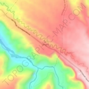 Mapa topográfico Saloya, altitud, relieve