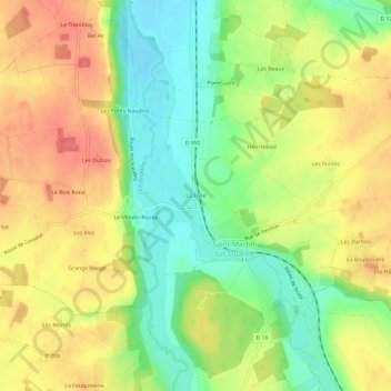 Mapa topográfico La Folie, altitud, relieve