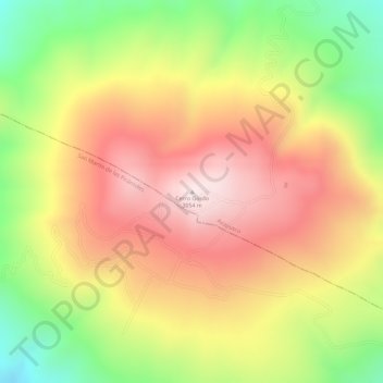 Mapa topográfico Cerro Gordo, altitud, relieve