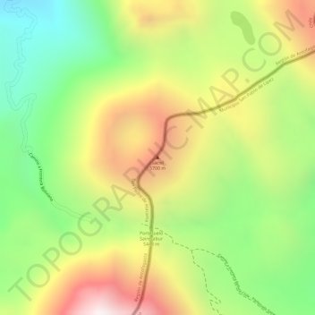 Mapa topográfico Saciel, altitud, relieve