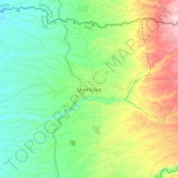 Mapa topográfico Quimbaya, altitud, relieve