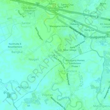 Mapa topográfico Look 2nd, altitud, relieve